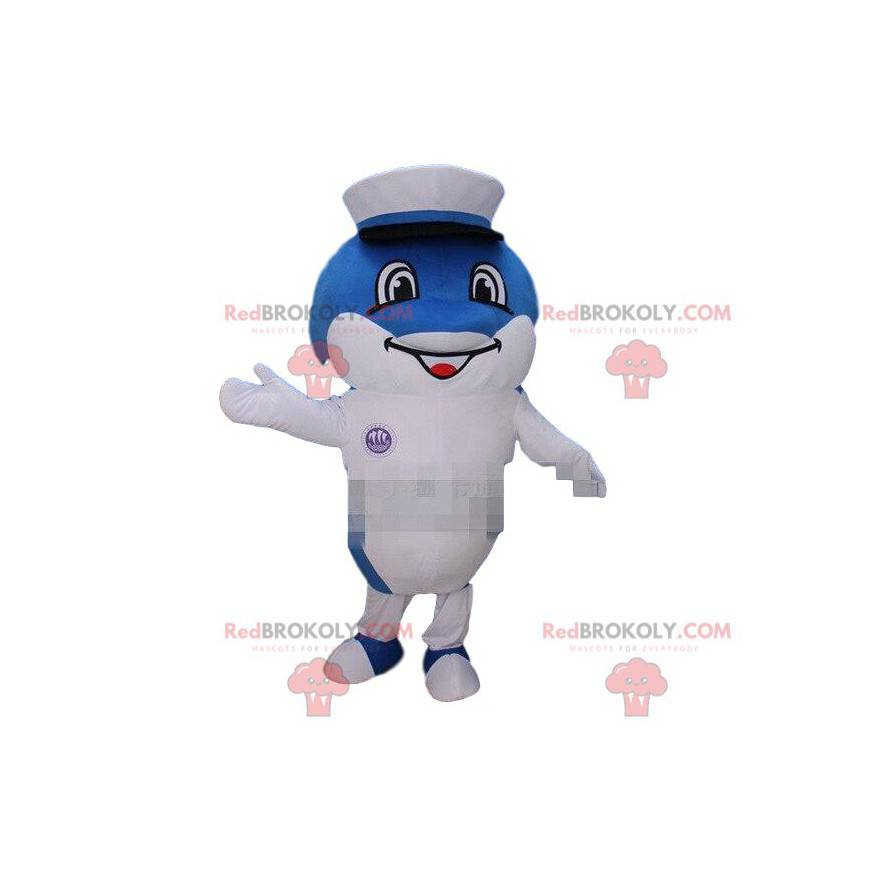 Blå och vit delfin maskot, val kostym - Redbrokoly.com