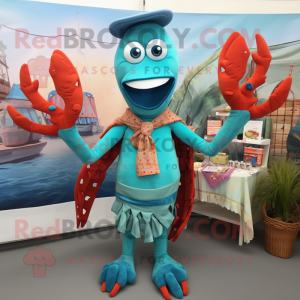 Turquoise Lobster mascotte...