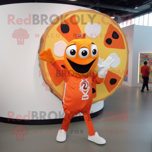 Orange Pizza Slice maskot...