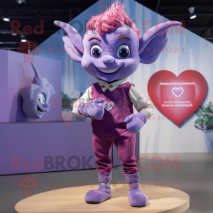 Paars Cupid mascotte...