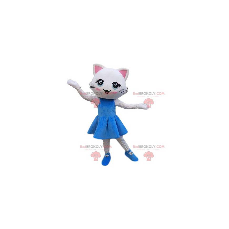 Weißes Katzenmaskottchenkleid, Katzenkostüm - Redbrokoly.com