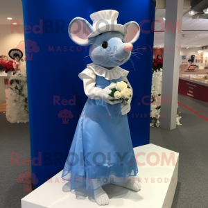 Blue Rat maskot drakt figur...