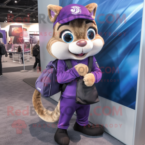 Lila Chipmunk maskot kostym...