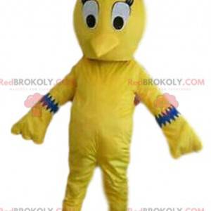 Maskot žlutého ptáka, kanárský kostým, žlutý kostým -