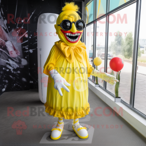 Citrongul Evil Clown maskot...