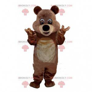 Mascotte d'ours marron, costume de nounours marron -