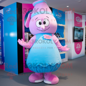 Himmelblå Pink maskot...