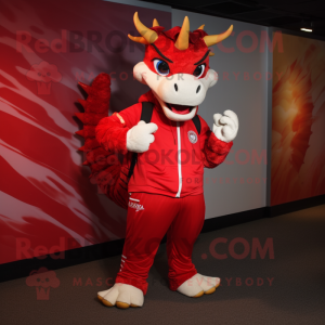 Red Dragon maskot kostume...