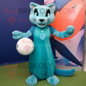 Blaugrüner Puma Maskottchen...