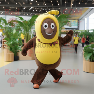 Brown Banana mascot costume character dressed with a Blouse and Belts