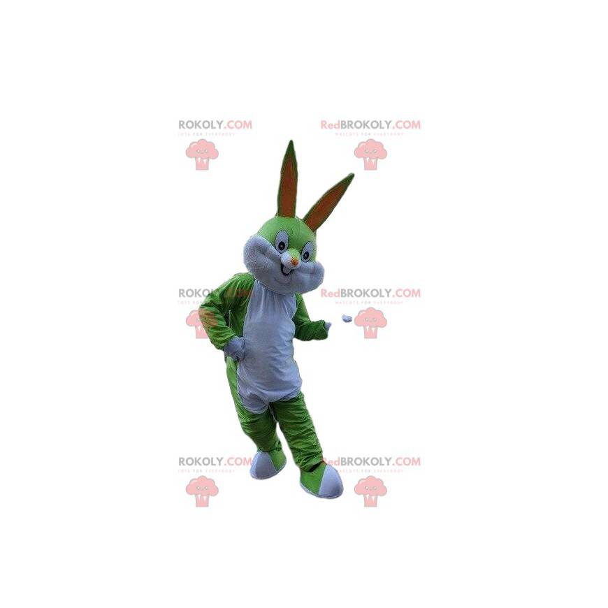Mascotte coniglio verde, animale verde, mascotte Bugs Bunny -