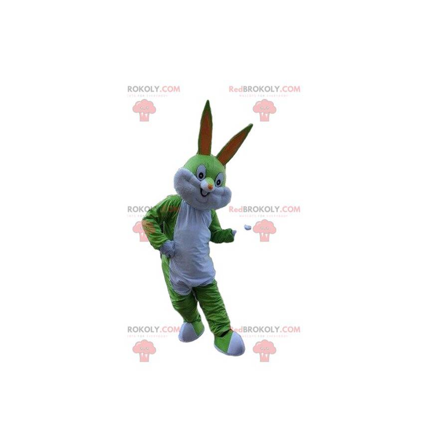 Mascotte de lapin vert, animal vert, mascotte de Bugs Bunny -