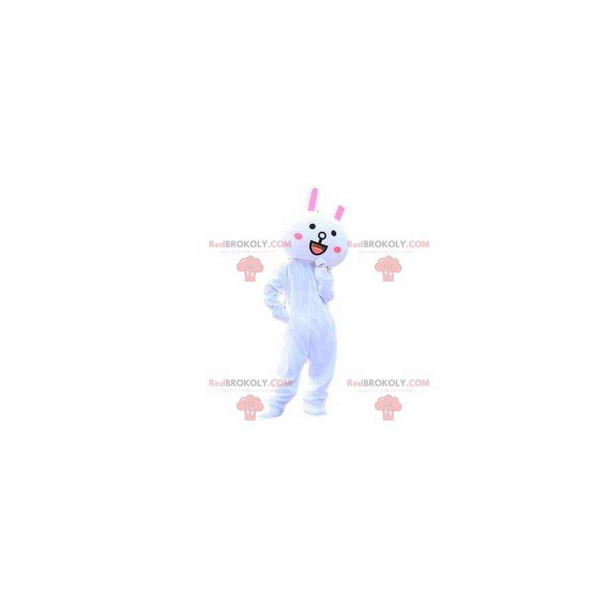 Mascotte de lapin blanc et rose, costume de grand lapin - Mascotte de lapin blanc et rose, costume de grand lapin -