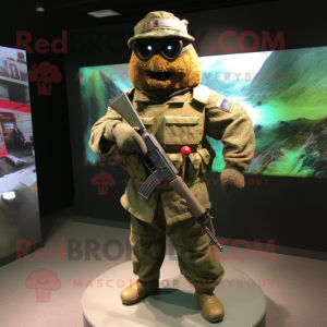 nan Para Commando mascot costume character dressed with a Romper and Belts