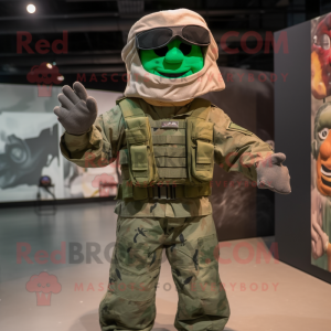 nan Para Commando mascot costume character dressed with a Romper and Belts