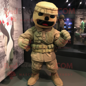 nan Para Commando mascot costume character dressed with a Romper and Belts