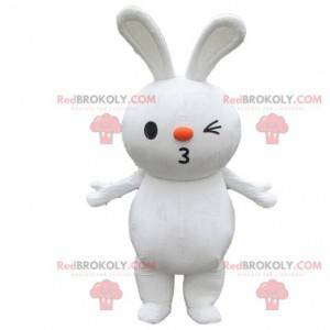 Mascotte grande coniglio bianco, costume da roditore, coniglio