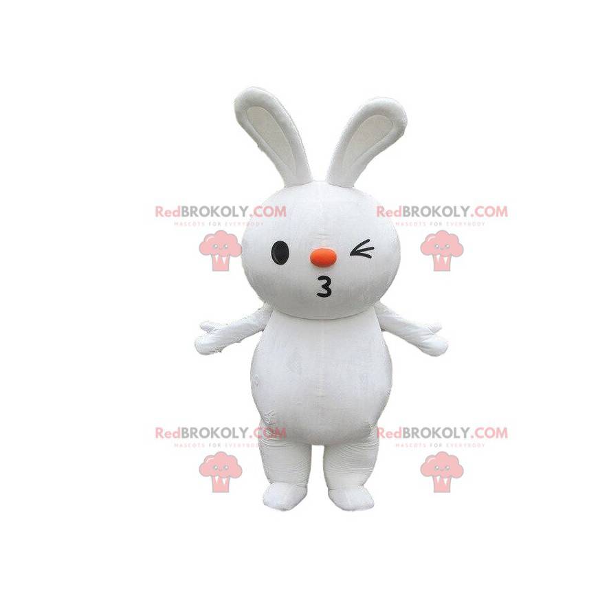 Stor hvid kanin maskot, gnaver kostume, kanin - Redbrokoly.com