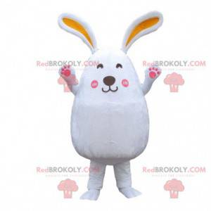 Costume de gros lapin blanc, mascotte de rongeur, de lapine -