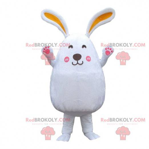 Costume de gros lapin blanc, mascotte de rongeur, de lapine -