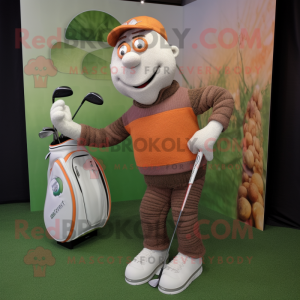 nan Golf Bag mascot costume character dressed with a Sweater and Cufflinks