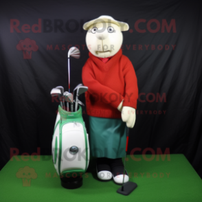 nan Golf Bag mascot costume character dressed with a Sweater and Cufflinks