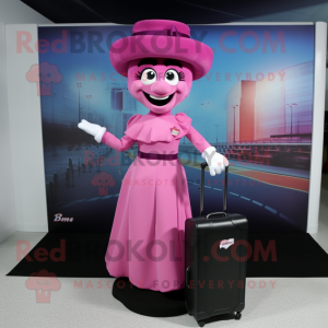  Rosa maskot drakt figur...