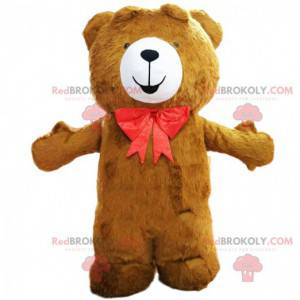 Mascotte grote bruine teddybeer, kostuum van de bruine beer -