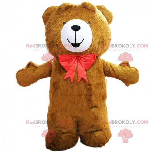 Mascotte de gros nounours marron, costume d'ours brun -