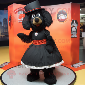 Black Shepard'S Pie mascot costume character dressed with a Mini Skirt and Hats