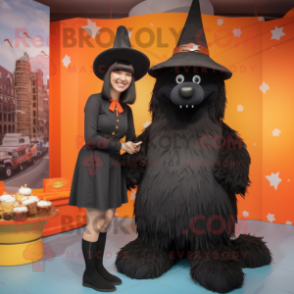 Black Shepard'S Pie mascot costume character dressed with a Mini Skirt and Hats