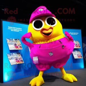 Magenta Canary maskot drakt...