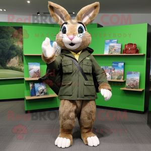 Olive Wild Rabbit mascotte...