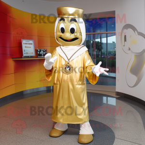 Gold Doctor maskot kostume...