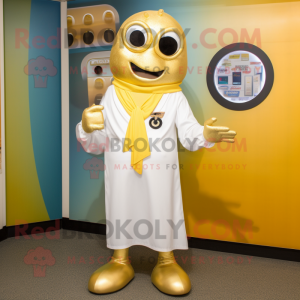 Gold Doctor maskot kostume...