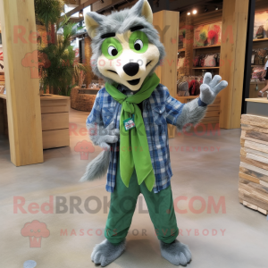 Green Say Wolf mascotte...