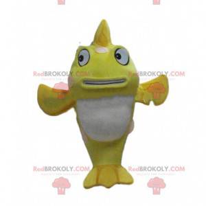 Giant yellow and white fish mascot, fish costume -