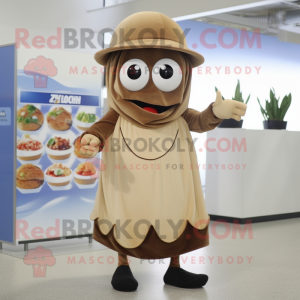 Tan Moussaka maskot kostume...