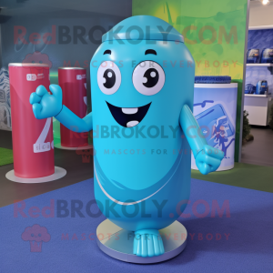 Cyan Soda Can mascotte...