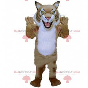 Mascotte tigre feroce, costume felino, travestimento tabby -