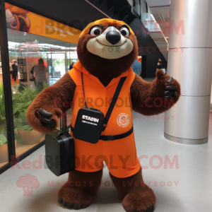 Orange Giant Sloth mascotte...