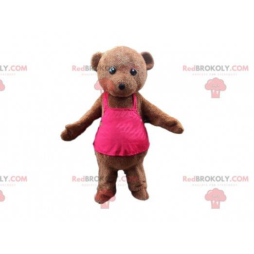 Mascotte de nounours en peluche, costume d'ours brun -