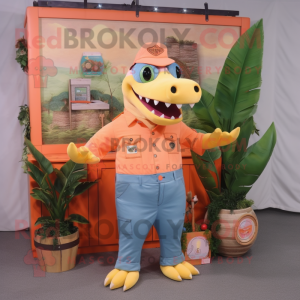 Peach Crocodile mascotte...