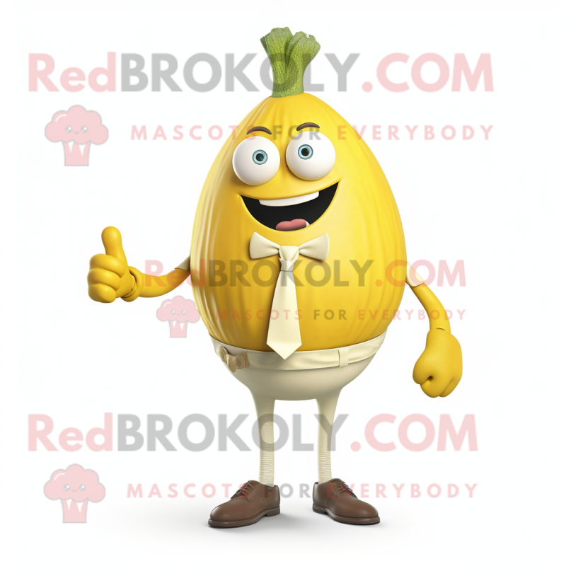 Yellow Onion mascot costume character dressed with a Henley Shirt and Cufflinks Yellow Onion mascot costume character dressed with a Henley Shirt and Cufflinks