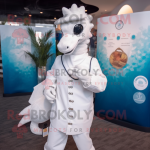 White Seahorse mascotte...