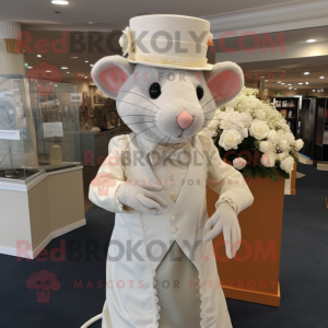 Beige Rat mascotte kostuum...