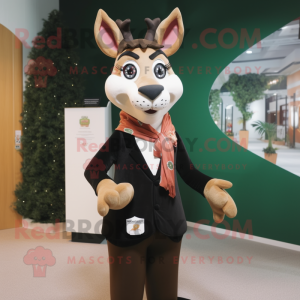 nan Deer mascot costume character dressed with a Tuxedo and Shawls