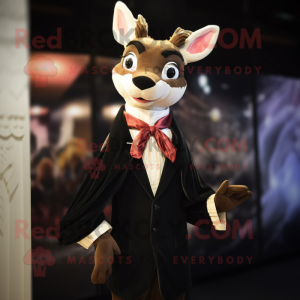 nan Deer mascot costume character dressed with a Tuxedo and Shawls