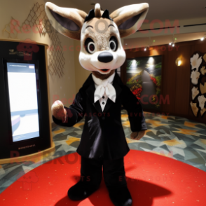 nan Deer mascot costume character dressed with a Tuxedo and Shawls