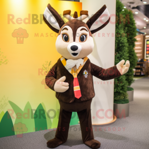 nan Deer mascot costume character dressed with a Tuxedo and Shawls